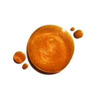 Amber-colored liquid droplets on a transparent background