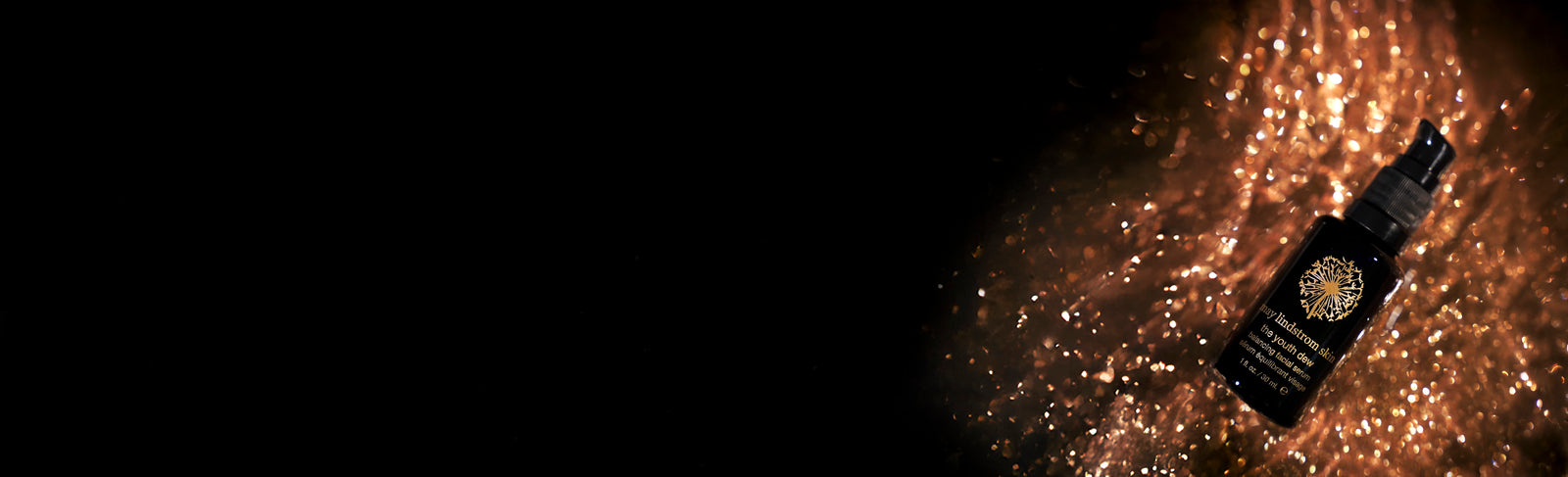 Bottle with decorative label on a dark background